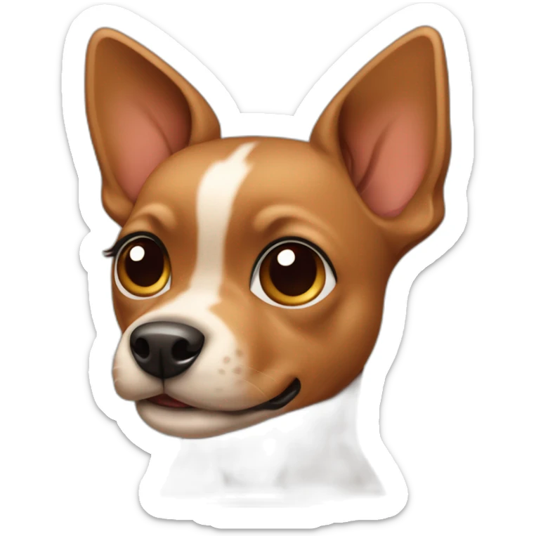 little dog pincher with black and brown skin color sticker