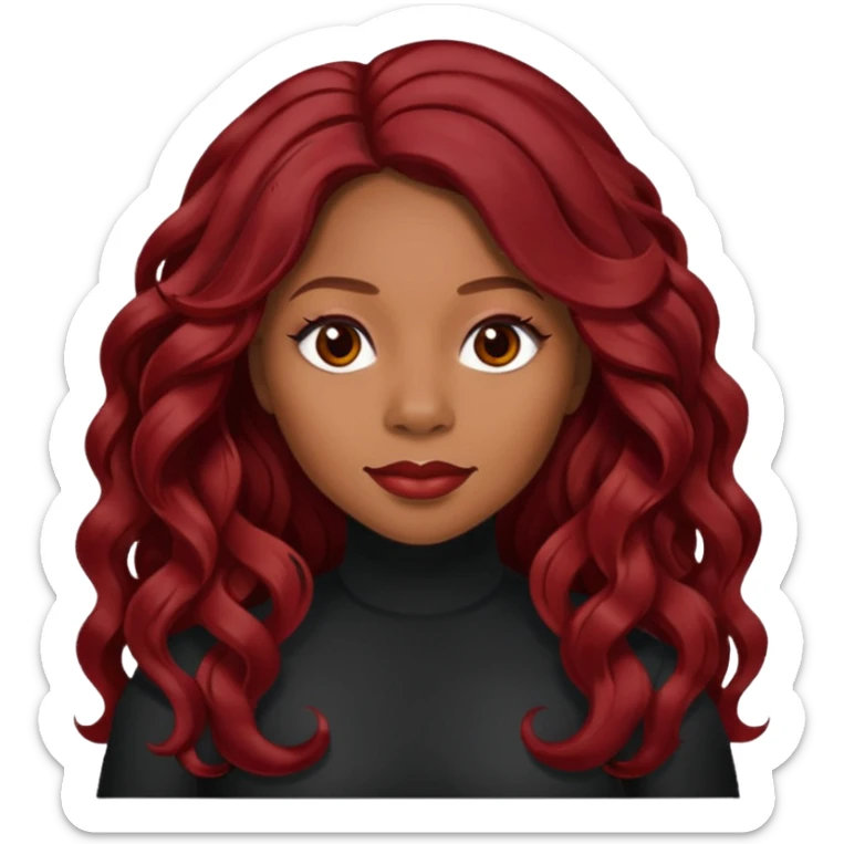 LaTavia Robeson from Destiny's Child with long dark red hair sticker