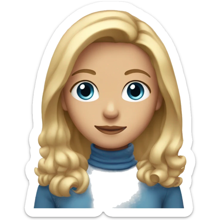 girl with shoulder-length blond hair and blue eyes sticker