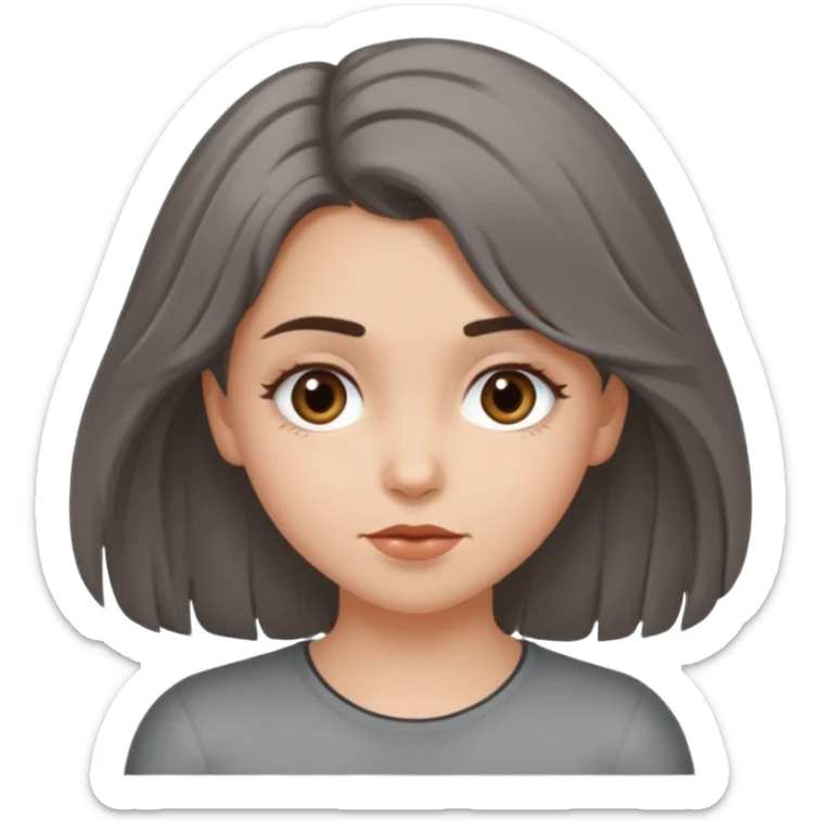 Une fille qui s’appelle Angèle aux cheveux marrons de neuf ans, qui adore les Capi, barra et aux yeux gris sticker