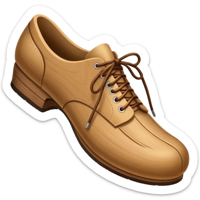 Un zapato de madera estilo Polonia . El zapato está tallado a mano. Pero de madera  peo que no tenga cordon sticker