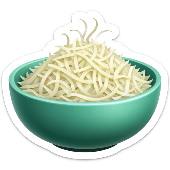 grated onion object icon, small bowl of grated onion, 3D cartoon, mobile game icon style, clean background, no text, no watermark
 sticker