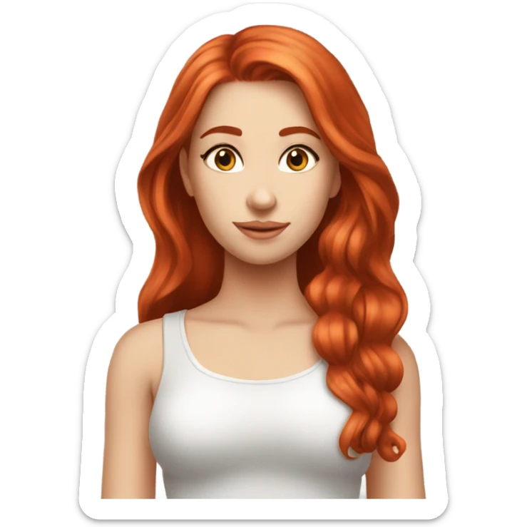 Red hair beautiful fit girl fair skin girly sticker