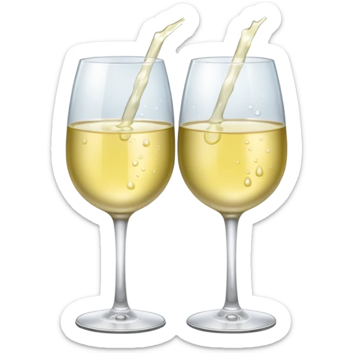 A picture of two glasses of white wine cheering sticker