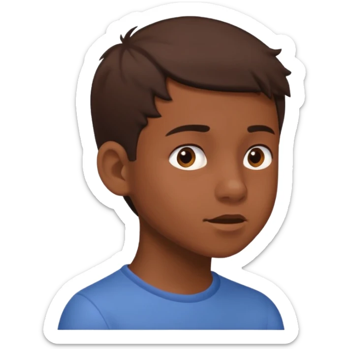 A boy showing right cheek to her mother asking for a gentle playful slap only boy no picture of mother included in emoji
Give side view of right cheek sticker