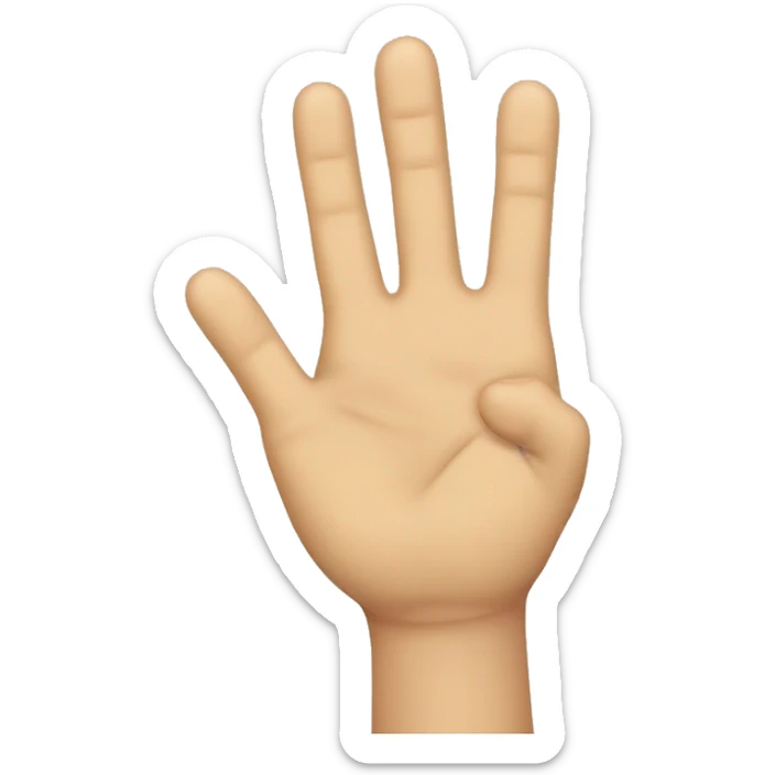 Hand with the middle and index fingers raised, and given with back of the hand towards the recipient sticker