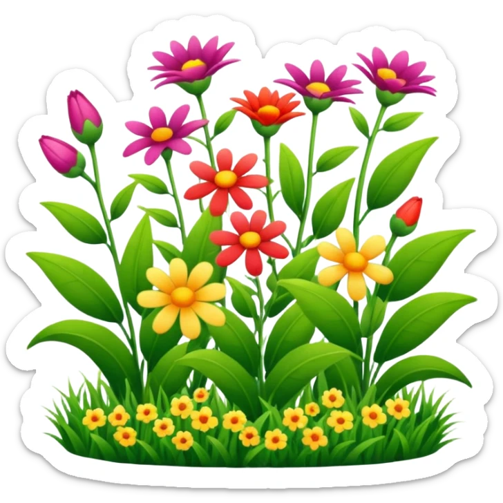 Flowers and plants growing (to describe/match with the word flourish) sticker