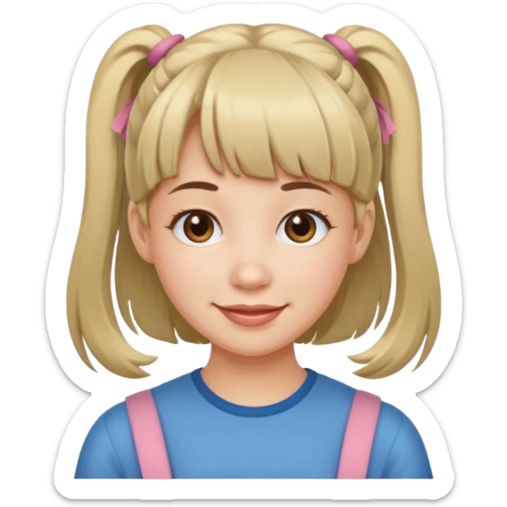 It's a trend setter that gives information related to all kinds of skin and beauty, but it's mild, has bangs and pigtails. It's a little cute and smiling, but it has to be an adult and pure sticker