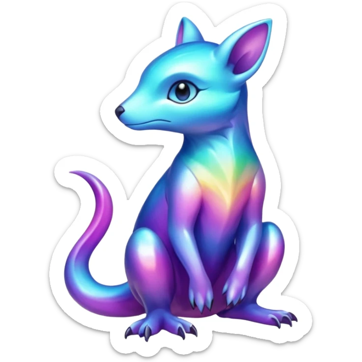 Shiny Colorful Dusk-Colored Fionbri-creature by Falvie (full body) sticker