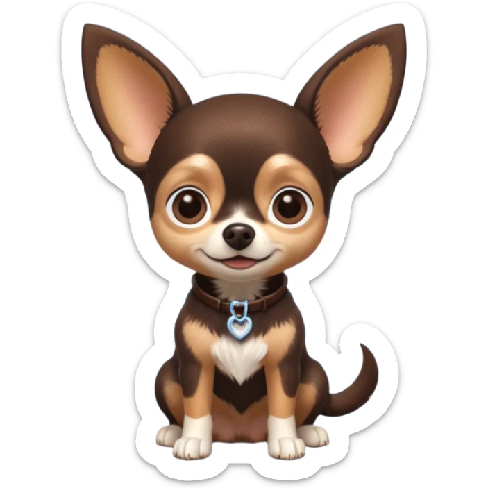 Chihuahua  noir marron prénom daisy pixar dessin animé cinéma Géant film Disney  sticker