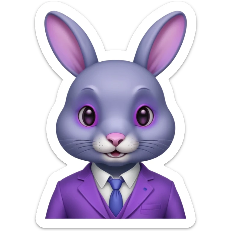 Bonnie es un conejo animatrónico de color índigo con ojos magenta. El color de su hocico, panza y el interior de sus orejas es un color lavanda.Tiene orejas largas articuladas e tiene dientes redondos y carece de cejas.Su traje parece estar hecho de un material metálico. haz solo su cabeza sticker
