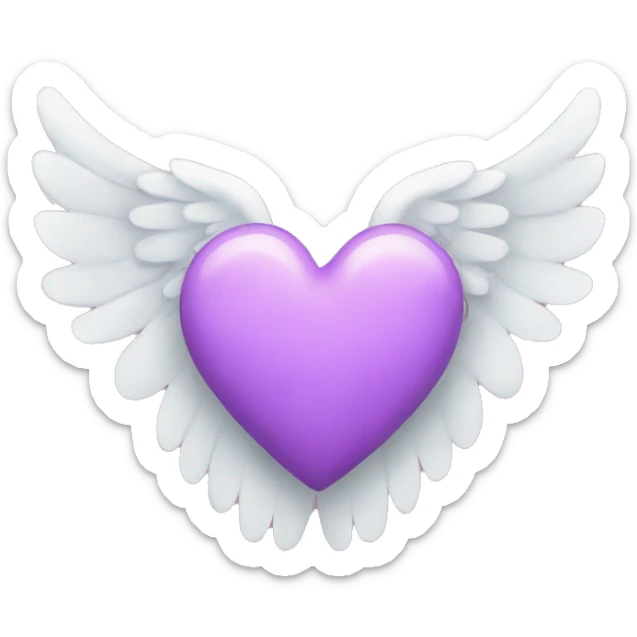 Heart with angel wings sticker