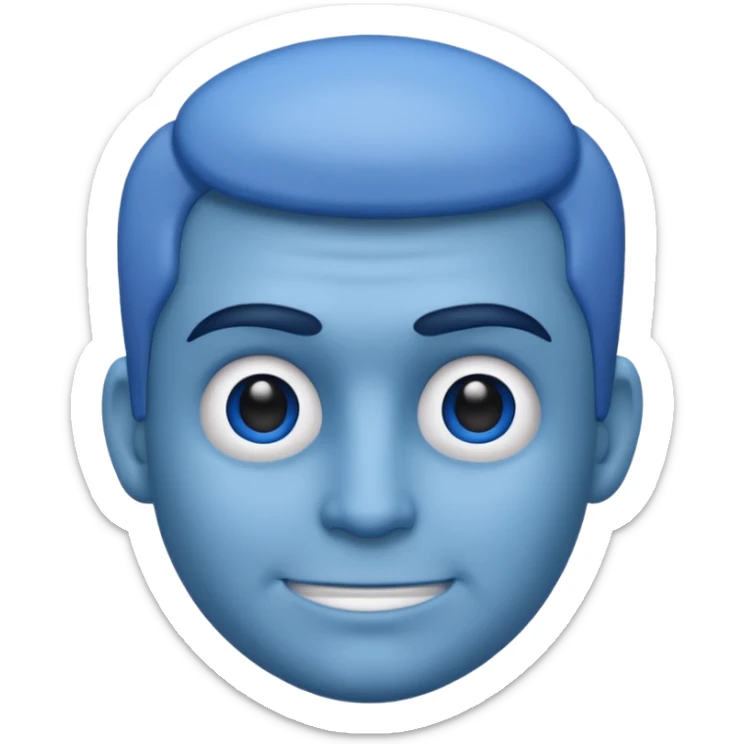 emoji of a racially ambiguous man, who looks serious. no skin color please. use a color. sticker