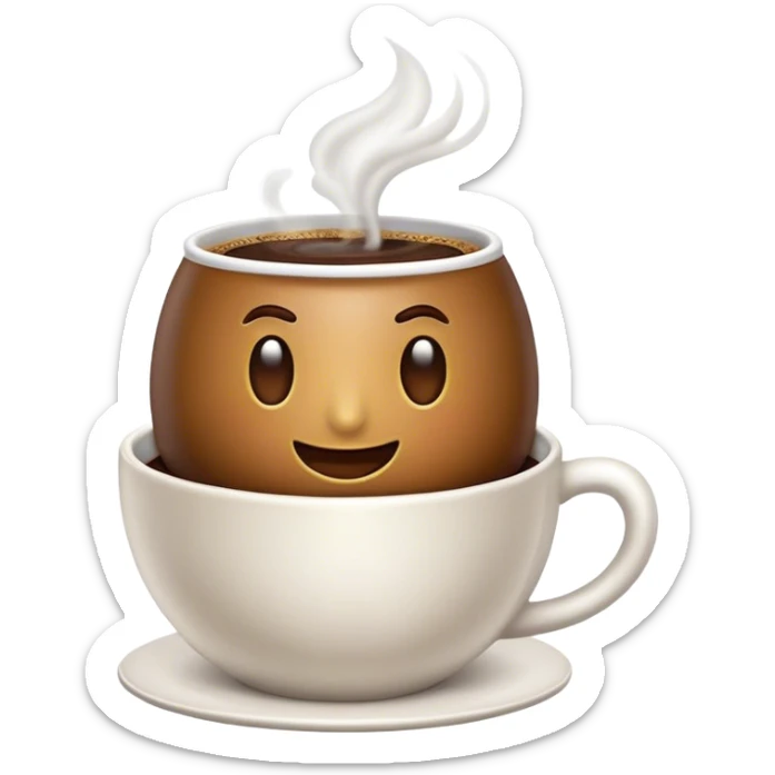 Cinematic Realistic Colombian Coffee Pop Culture Emoji, showcasing a steaming cup of rich, aromatic coffee that epitomizes Colombian culture rendered with detailed textures and warm, inviting lighting. sticker