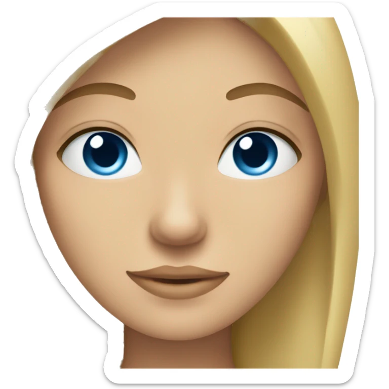 Blonde lady with blue eyes, straight hair with arms crossed as an X shape  sticker