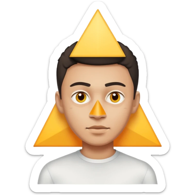 full body orange domestic shorthair slim cat with yellow/orange eyes with a white triangle on his nose sticker