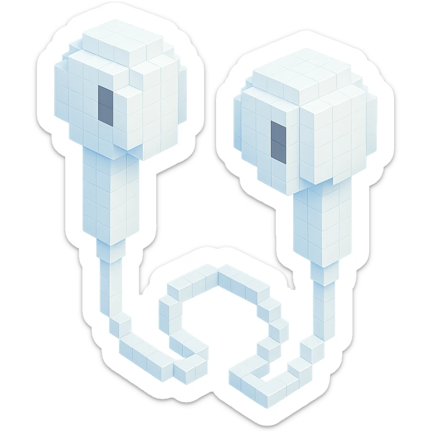 white EarPods headphones featuring a matte texture and gentle glow sticker