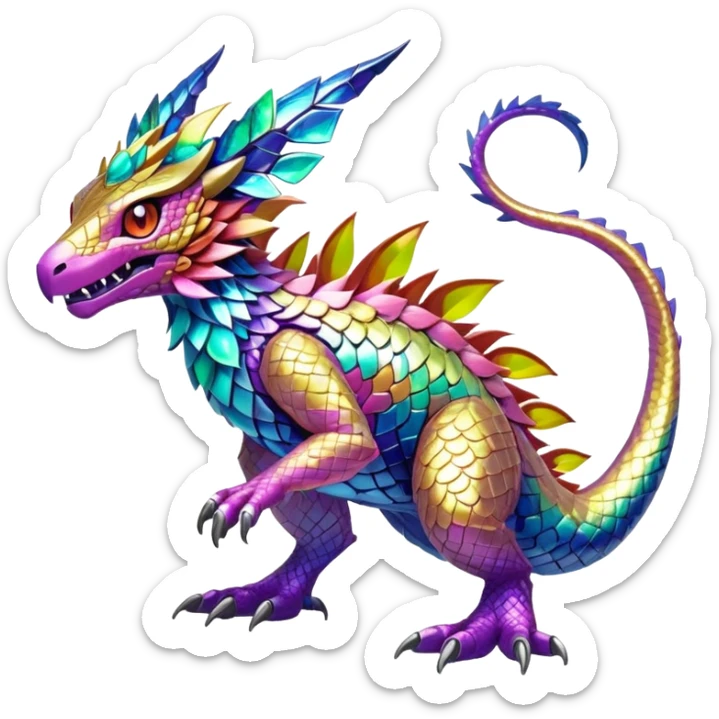 Colorful Exotic Pokémon-Digimon-Monster-Beast-Fakémon-hybrid-creature (full body) sticker