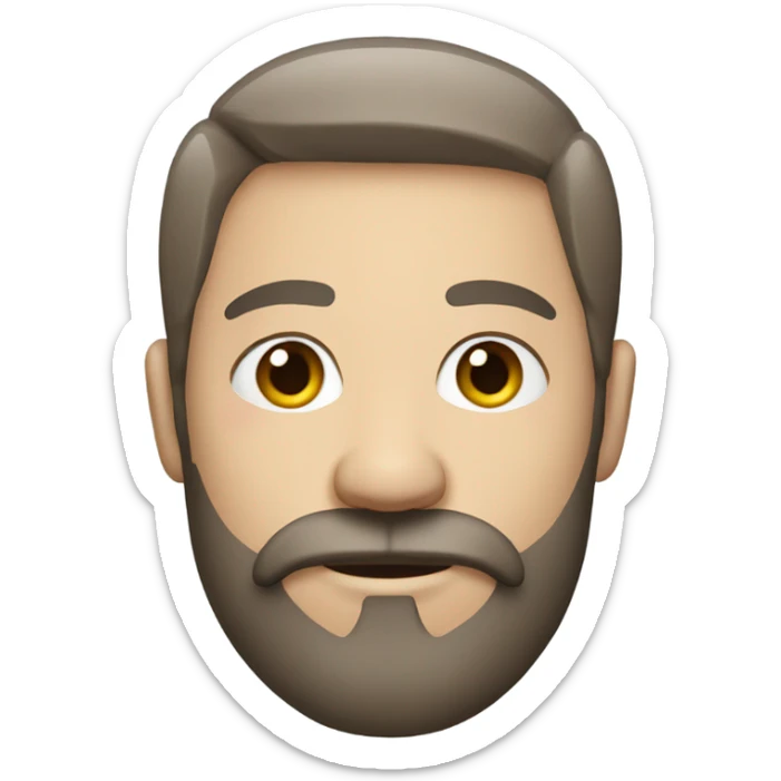 short hair man with fair skin and detailed beard and moustache sticker