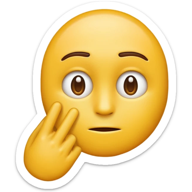 A straight face emoji with a slight look of disgust, a horizontal hand where the neck would be. All yellow. It should be a normal emoji with no body parts except the floating hand. One hand. sticker