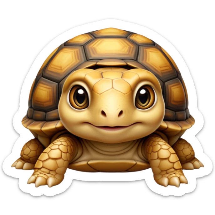 cinematic-baby tortoise-realistic--emoji,,-cute-wise-face-peering-ahead-with-calm-determination,-cute large-eyes-reflecting-centuries of wisdom, sticker