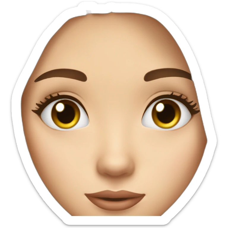 Attractive girl with brown hair and hazel eyes and long eyelashes sticker