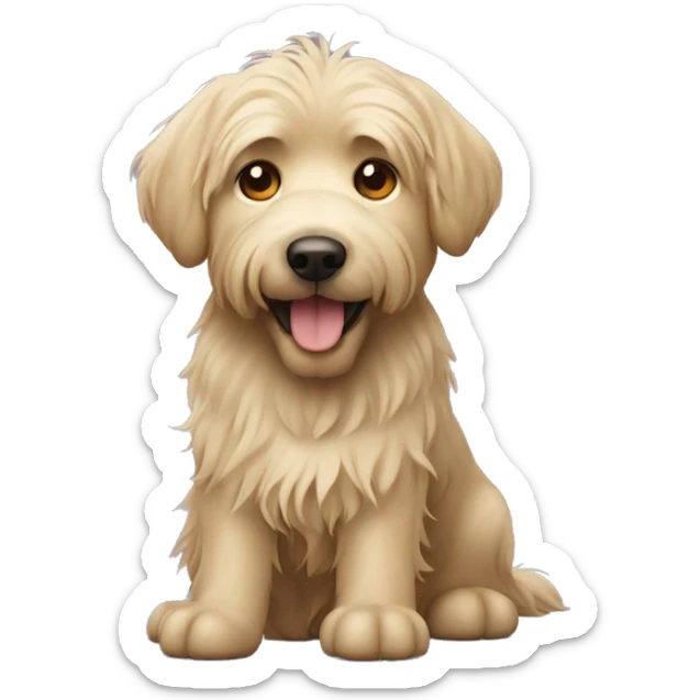 shaggy dog similar to labrador with golden sticking out hair sticker