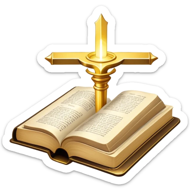 The Holy Bible Book Flipped Open With Glorious Divine Gold Shine beaming out of it  sticker