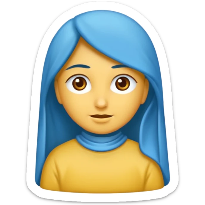 açık tenli  uzun kıvırcık sarı saçlı mavi gözlü yetişkin kadın sticker