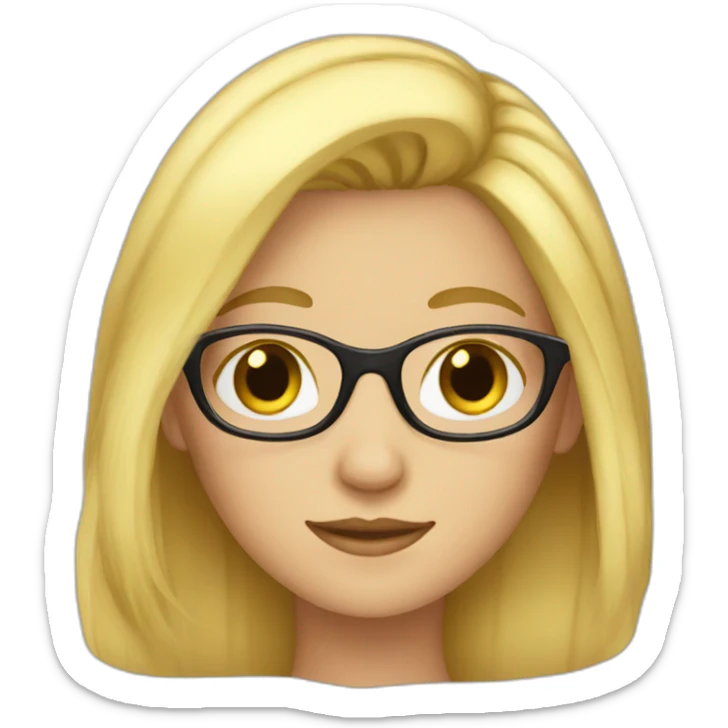 blond hair girl with glasses sticker