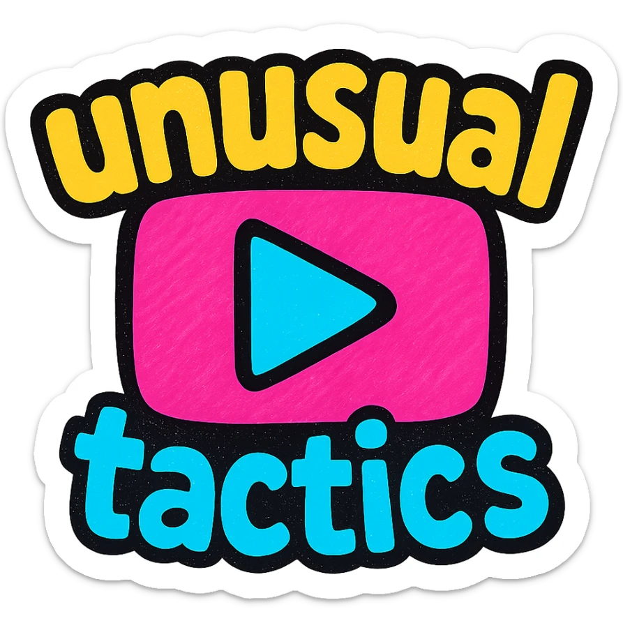 a logo, resembling that of a video tube site, for the text: "unusual tactics" sticker