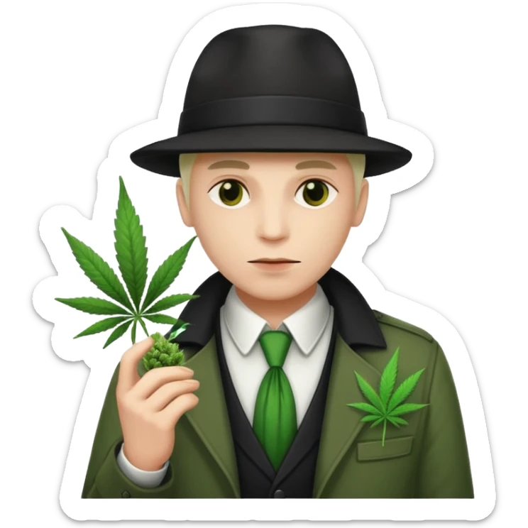 dealer white from gang with cannabis on hand styler gangster sticker