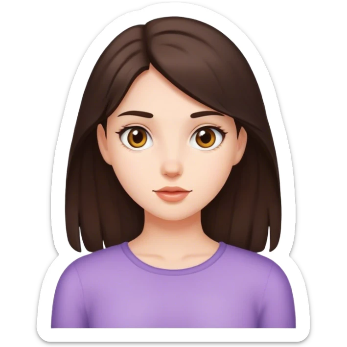 brunette girl sticker