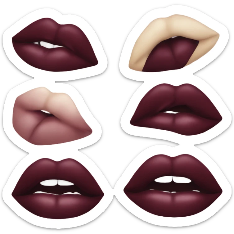 Burgundy lips sticker