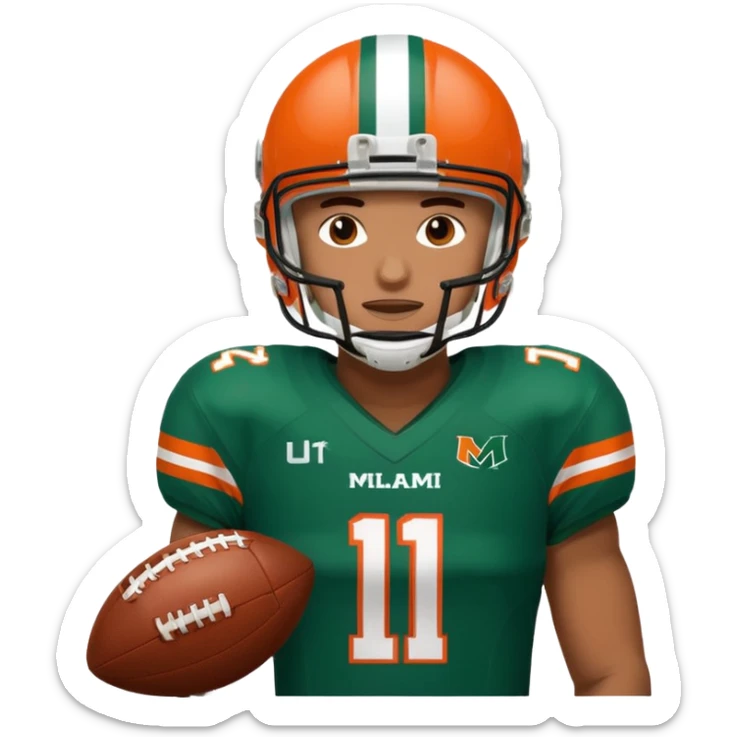 football player for the university of miami wearing number 11 sticker
