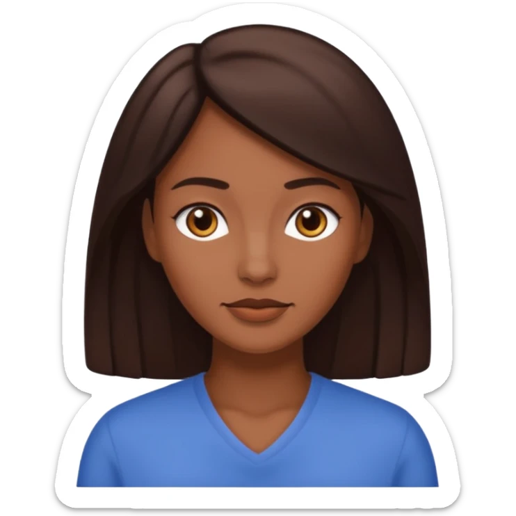 femme blanche brune avec des cheveux lisse (cheveux plus foncé presque noir) sticker
