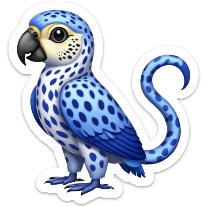 Snow-Leopard-Blue-Tang-Fish-Hyacinth-Macaw-fusion-hybrid-animal-creature, full body sticker