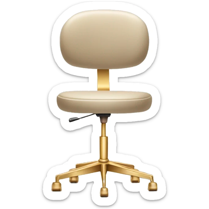 Beige desk chair gold legs, modern style sticker