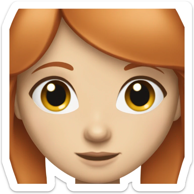 White girl with red hair and straight bags green eyes  sticker