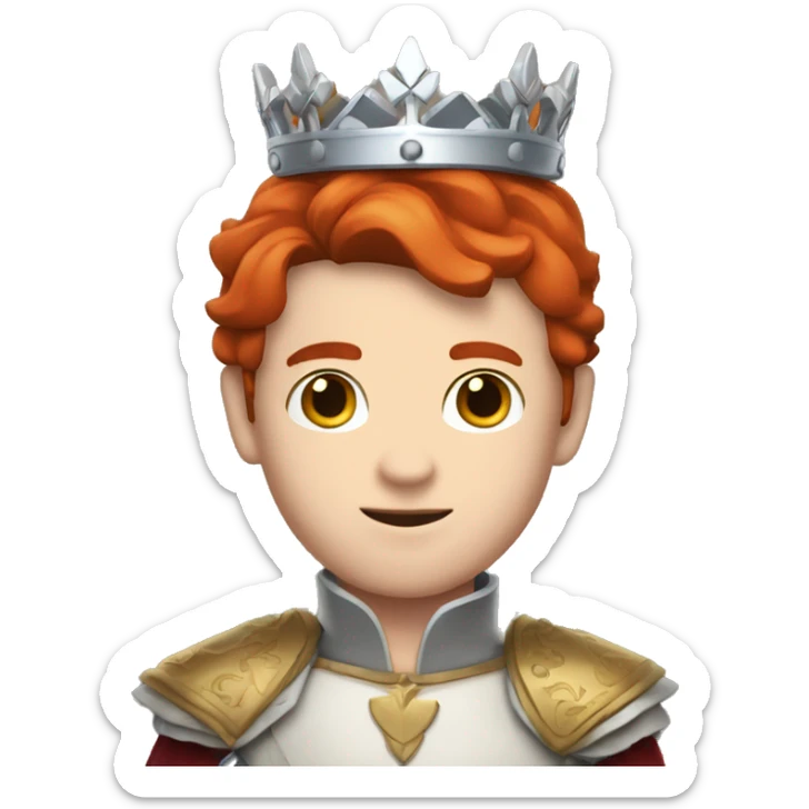 PRINCE WITH WHITE SKIN, RED HAIR, WITH A PRINCE'S CROWN, WITH A PRINCE'S MEDIEVAL CLOTHES sticker