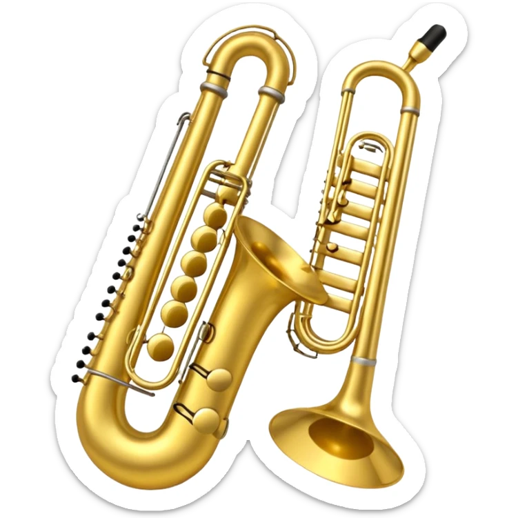 drei musiknoten in goldfarben, kein notenschlüssel. sticker