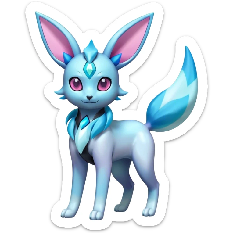 Shiny futuristic Glaceon-Espeon-Sylveon-Umbreon-hybrid, full body sticker