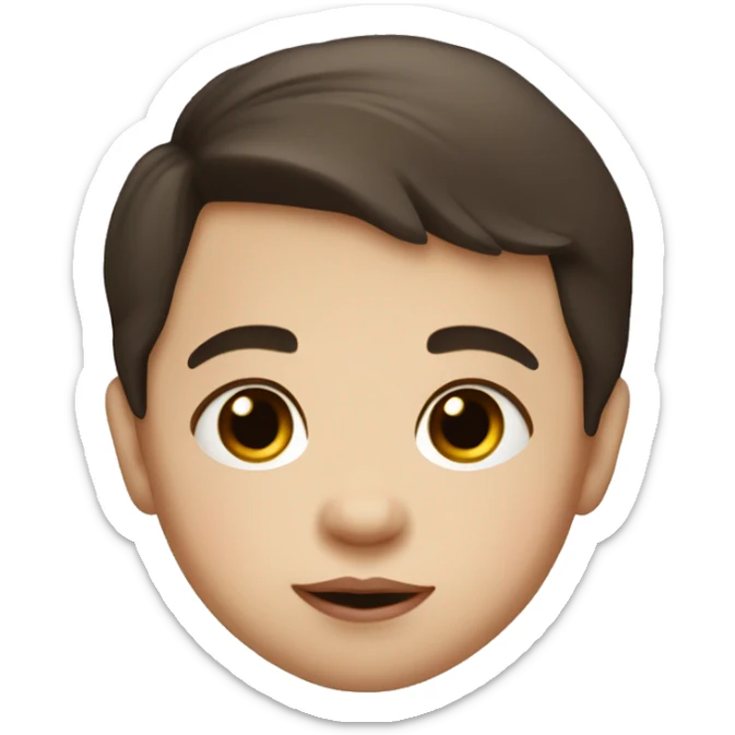 White little brown-eyed baby boy with dark hair and plump lips sticker
