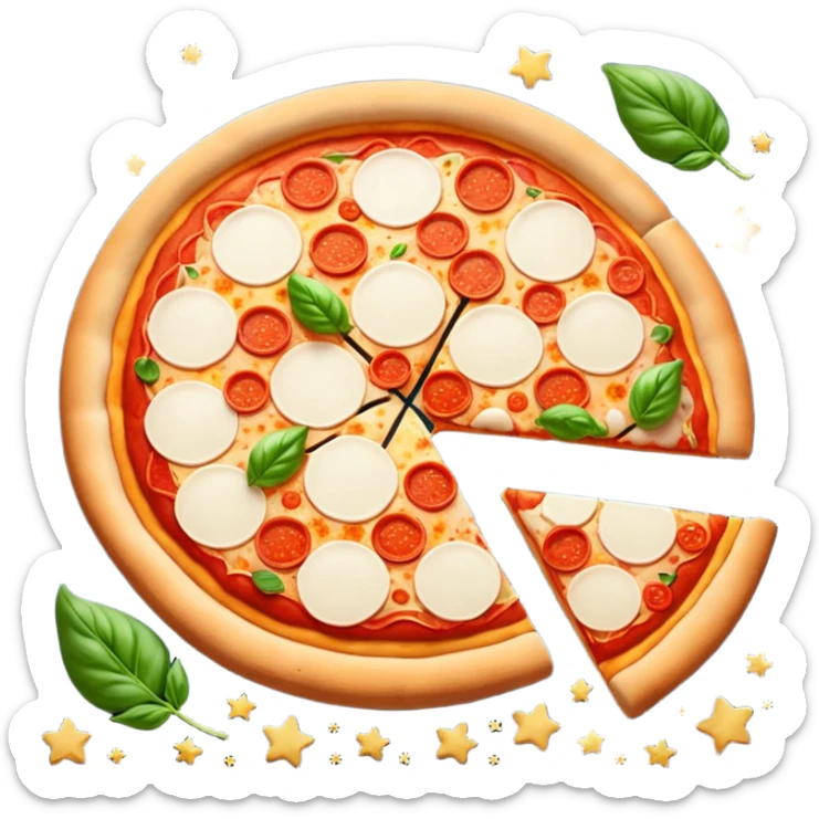 Una scritta Polvere di stelle fatta a pizza sticker
