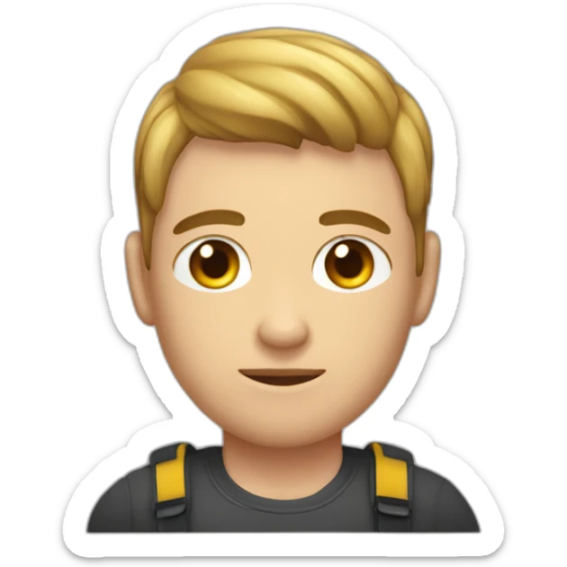 cuerpo de persona joven musculada con cabeza de hombre mayor sticker