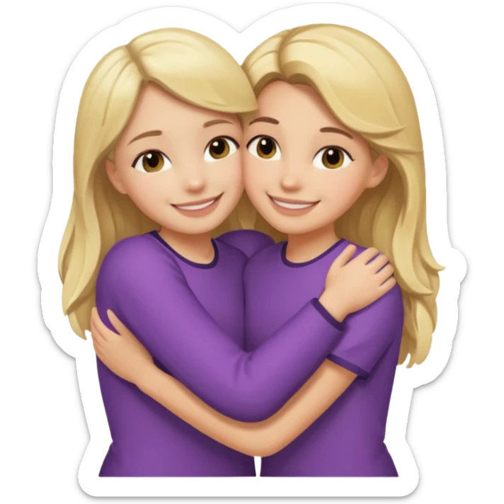 Make me and my friend hug (blonde girl and brunette girl) sticker