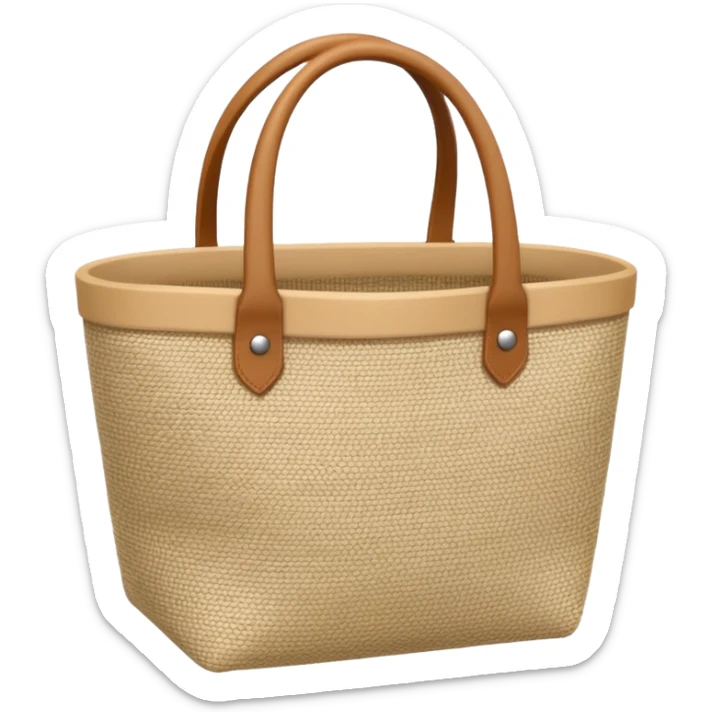 cartoon market bag, do not add stripes and make it empty. Do not add face. Top view sticker