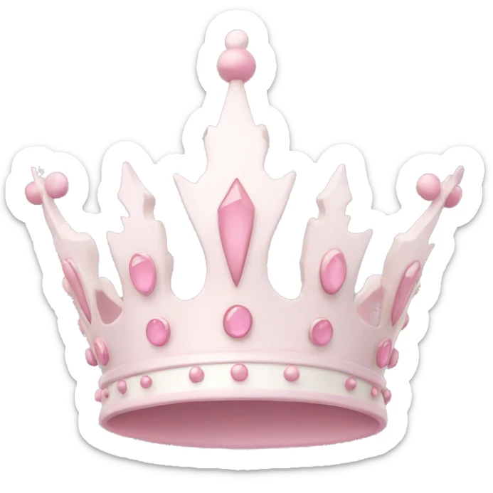 White and pastel pink crown sticker