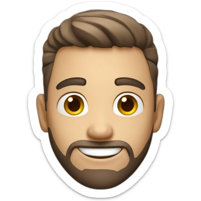 white like snow guy with straight hair and a fade brown eyes and smilling sticker