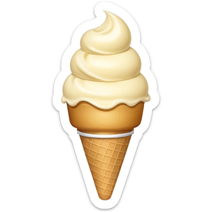 A single scoop of ice cream, smooth and creamy texture, glossy and soft, realistic, high detail, simple and cute design, isolated on white background, centered composition
 sticker
